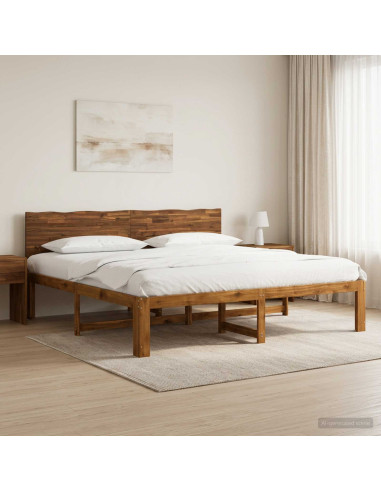 Letto matrimoniale con testiera ROSTOCK Naturale 200 x 200 cm