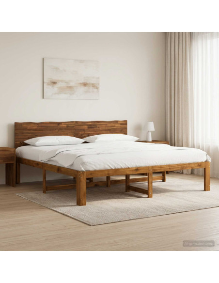 Letto matrimoniale con testiera ROSTOCK Naturale 200 x 200 cm