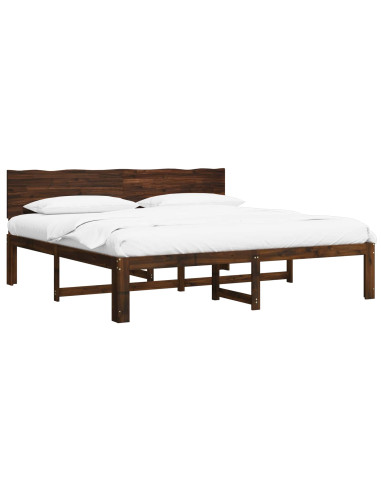 Letto matrimoniale con testiera ROSTOCK Marrone Scuro