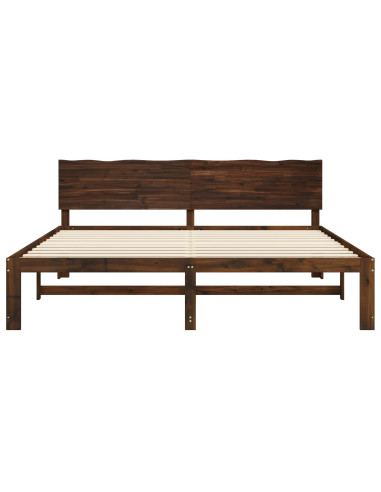 Letto matrimoniale con testiera ROSTOCK Marrone Scuro