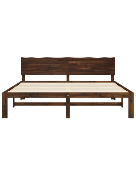Letto matrimoniale con testiera ROSTOCK Marrone Scuro