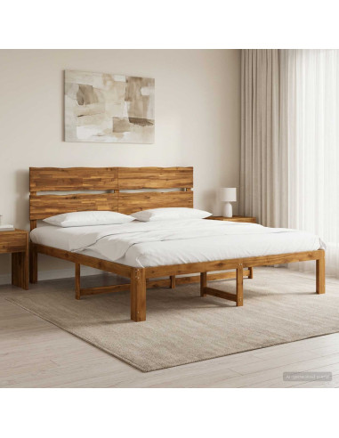 Letto matrimoniale con testiera ROSTOCK Naturale 200 x 200 cm