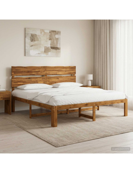 Letto matrimoniale con testiera ROSTOCK Naturale 200 x 200 cm