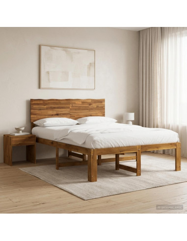 Letto matrimoniale con testiera ROSTOCK Naturale 140 x 190 cm