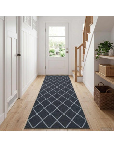 Runner Tappeto ORIZ 1150 gsm Motivo in rete nera