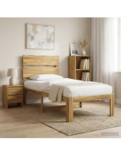 Letto Singolo con Testiera ROSTOCK Bianco 100 x 200 cm