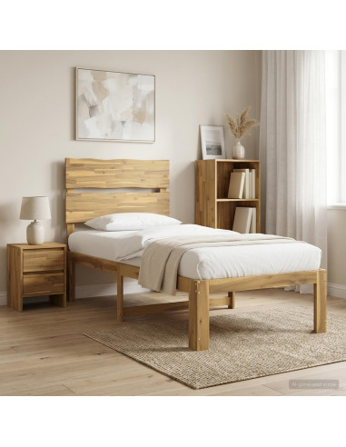 Letto Singolo con Testiera ROSTOCK Bianco 100 x 200 cm