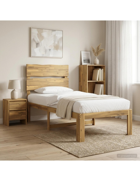 Letto Singolo con Testiera ROSTOCK Bianco 100 x 200 cm