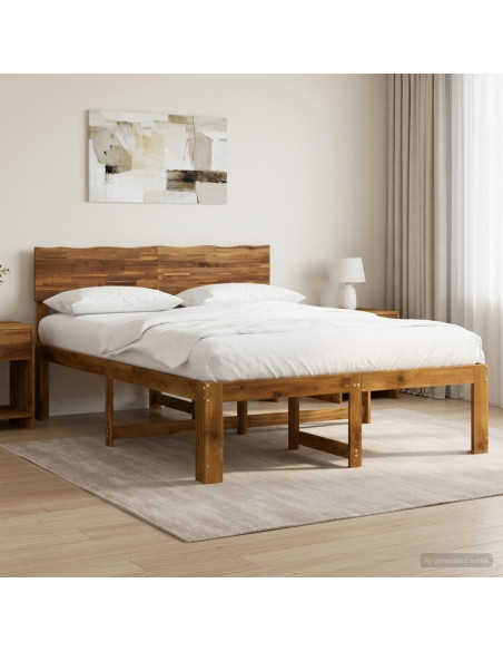 Letto matrimoniale con testiera ROSTOCK Naturale 137 x 190 cm