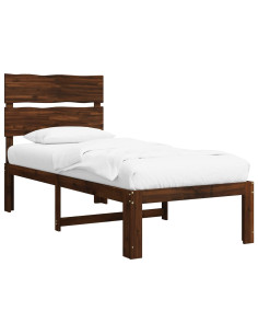 Letto Singolo con Testiera ROSTOCK Marrone Scuro 100 x 200 cm 2