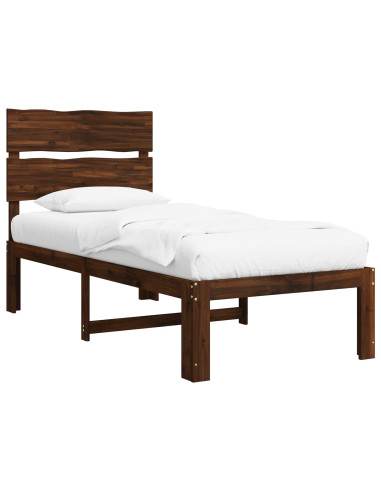 Letto Singolo con Testiera ROSTOCK Marrone Scuro 100 x 200 cm