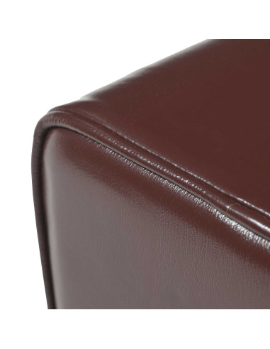 panchina 40 x 30 x 45 cm Pelle Vera Marrone Scuro