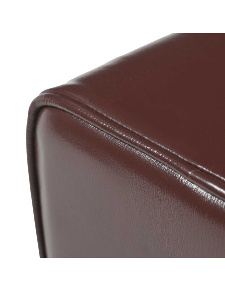 panchina 40 x 30 x 45 cm Pelle Vera Marrone Scuro