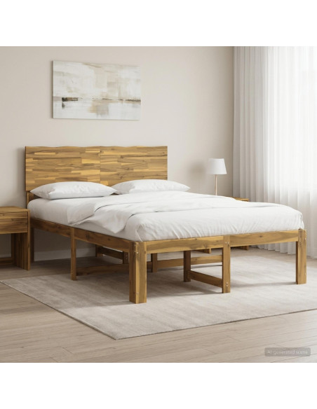 Letto matrimoniale con testiera ROSTOCK Bianco 140 x 190 cm