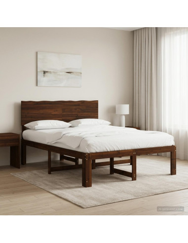 Letto matrimoniale con testiera ROSTOCK Marrone Scuro