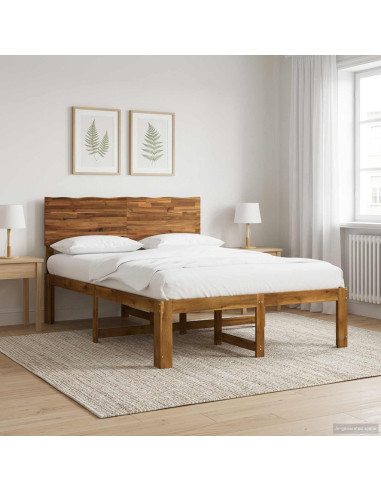 Letto matrimoniale con testiera ROSTOCK Naturale 140 x 200 cm