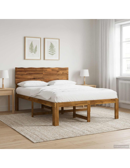 Letto matrimoniale con testiera ROSTOCK Naturale 140 x 200 cm