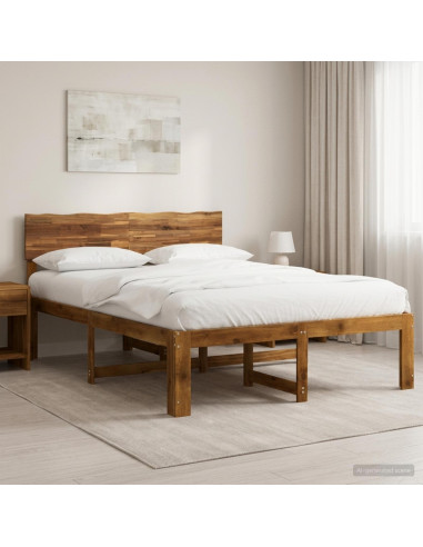 Letto matrimoniale con testiera ROSTOCK Naturale 135 x 190 cm
