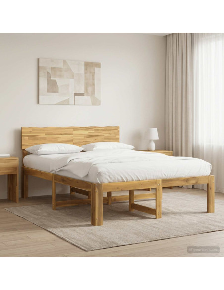 Letto matrimoniale con testiera ROSTOCK Bianco 135 x 190 cm