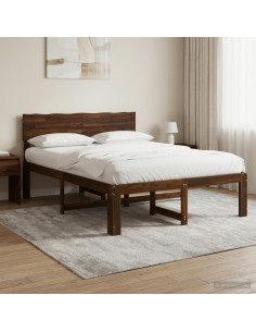 Letto matrimoniale con testiera ROSTOCK Marrone Scuro