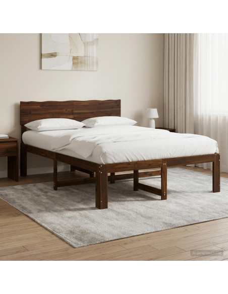 Letto matrimoniale con testiera ROSTOCK Marrone Scuro