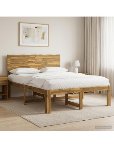 Letto matrimoniale con testiera ROSTOCK Bianco 150 x 200 cm