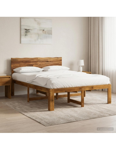 Letto matrimoniale con testiera ROSTOCK Naturale 140 x 190 cm