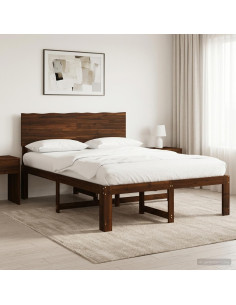 Letto matrimoniale con testiera ROSTOCK Marrone Scuro