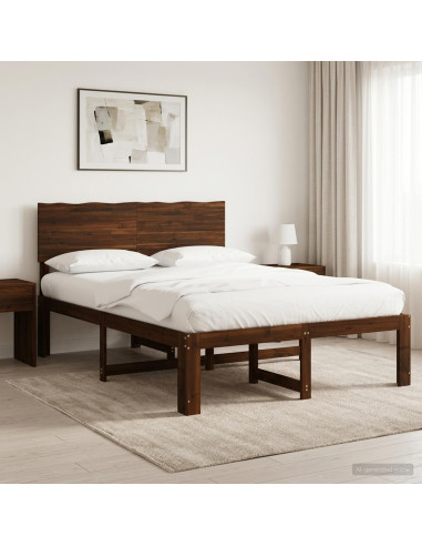 Letto matrimoniale con testiera ROSTOCK Marrone Scuro