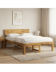 Letto matrimoniale con testiera ROSTOCK Bianco 140 x 190 cm