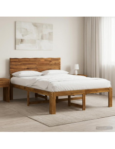 Letto matrimoniale con testiera ROSTOCK Naturale 160 x 200 cm
