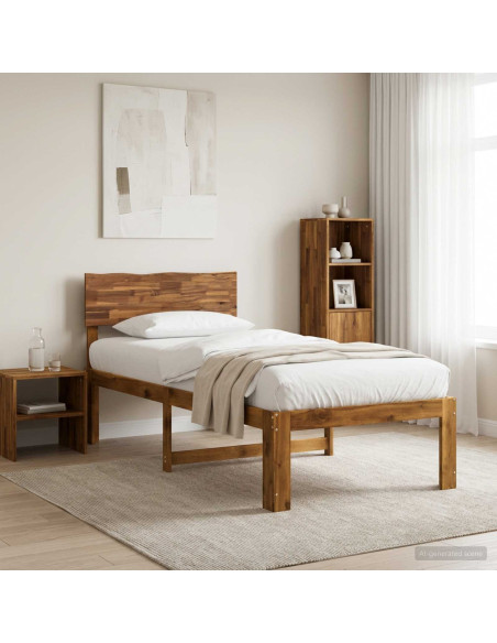 Letto Singolo con Testiera ROSTOCK Naturale 90 x 200 cm