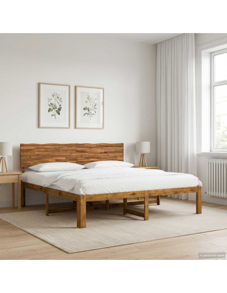 Letto matrimoniale con testiera ROSTOCK Naturale 200 x 200 cm