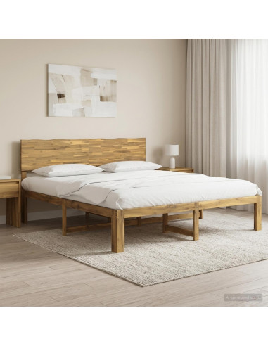 Letto matrimoniale con testiera ROSTOCK Bianco 200 x 200 cm