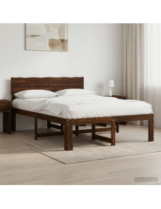 Letto matrimoniale con testiera ROSTOCK Marrone Scuro