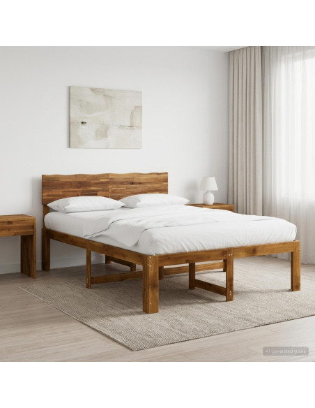 Letto matrimoniale con testiera ROSTOCK Naturale 150 x 200 cm