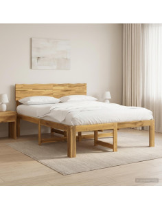 Letto matrimoniale con testiera ROSTOCK Bianco 150 x 200 cm