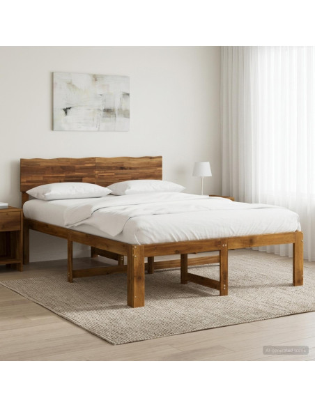 Letto matrimoniale con testiera ROSTOCK Naturale 120 x 200 cm