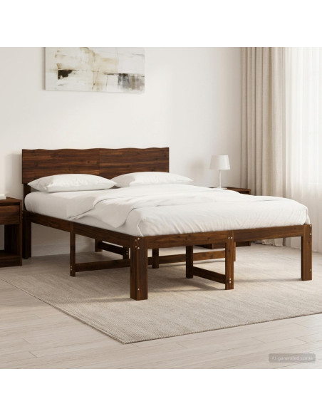 Letto matrimoniale con testiera ROSTOCK Marrone Scuro