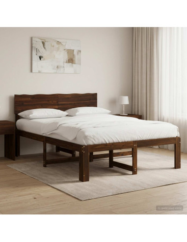Letto matrimoniale con testiera ROSTOCK Marrone Scuro