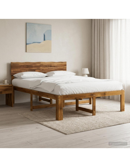 Letto matrimoniale con testiera ROSTOCK Naturale 140 x 200 cm