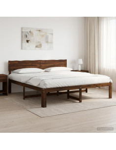 Letto matrimoniale con testiera ROSTOCK Marrone Scuro