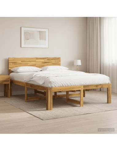 Letto matrimoniale con testiera ROSTOCK Bianco 140 x 200 cm