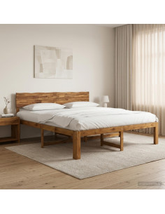 Letto matrimoniale con testiera ROSTOCK Naturale 180 x 200 cm