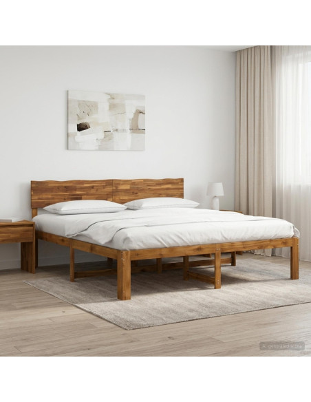 Letto matrimoniale con testiera ROSTOCK Naturale 200 x 200 cm