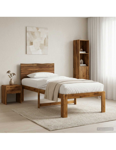 Letto Singolo con Testiera ROSTOCK Naturale 90 x 190 cm