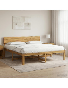 Letto matrimoniale con testiera ROSTOCK Bianco 200 x 200 cm