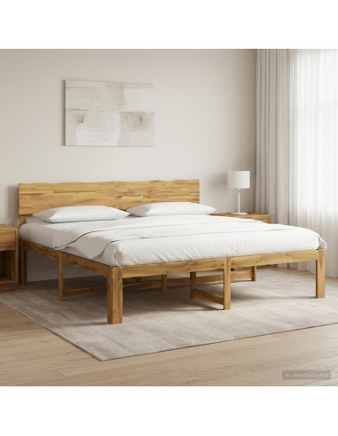 Letto matrimoniale con testiera ROSTOCK Bianco 200 x 200 cm