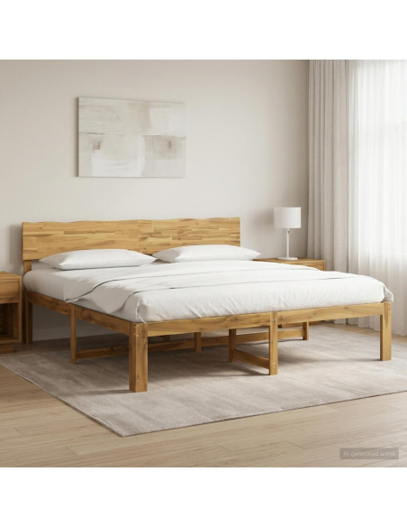 Letto matrimoniale con testiera ROSTOCK Bianco 200 x 200 cm