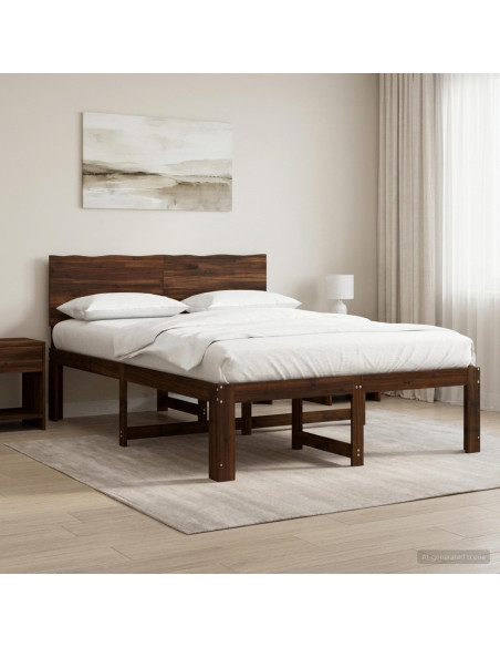 Letto matrimoniale con testiera ROSTOCK Marrone Scuro